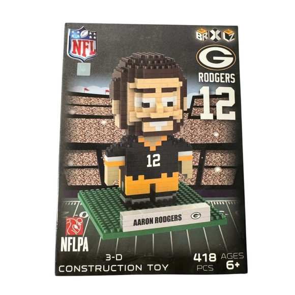 NFL Other - Aaron Rodgers BRXLZ 3D Construction Toy Green Bay Packers NFL 418 PCS Ages 6+